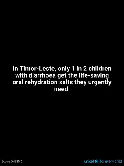 Oral rehydration salts tile for Timor-Leste, Text only · English