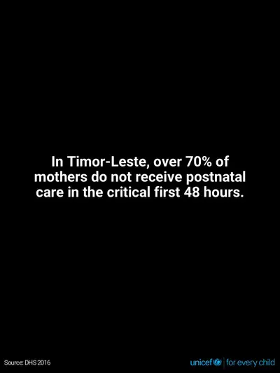Postnatal care tile for Timor-Leste, Text only · English