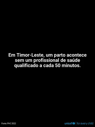 Skilled birth attendance tile for Timor-Leste, Text only · Portuguese