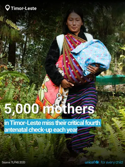 Antenatal care tile for Timor-Leste, Bold number · English