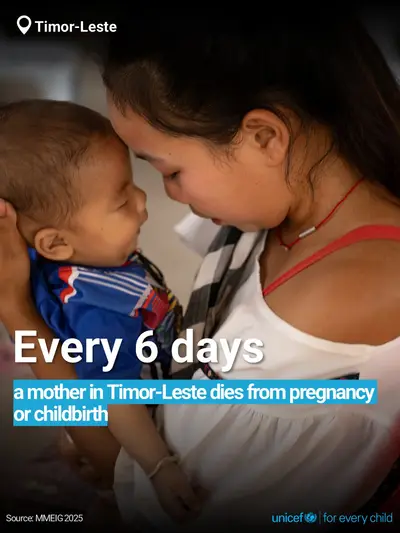 Maternal mortality tile for Timor-Leste, Bold number · English