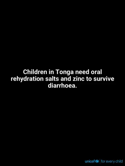 Oral rehydration salts tile for Tonga, Text only · English