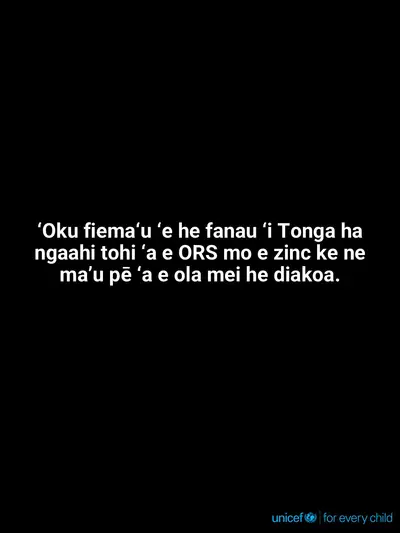 Oral rehydration salts tile for Tonga, Text only · Tongan