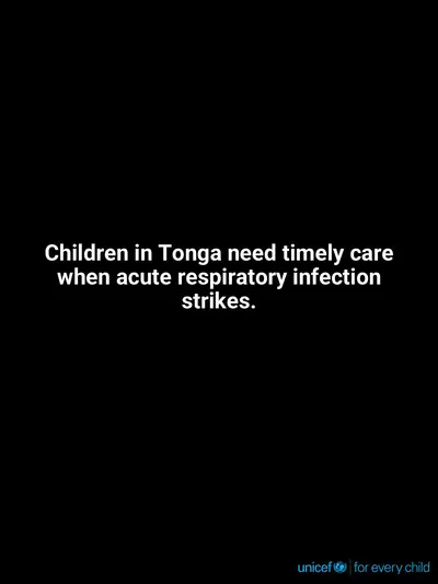 Childhood pneumonia tile for Tonga, Text only · English