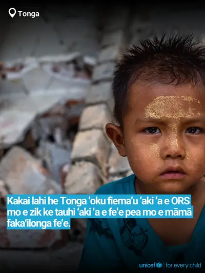 Oral rehydration salts tile for Tonga, Bold number · Tongan