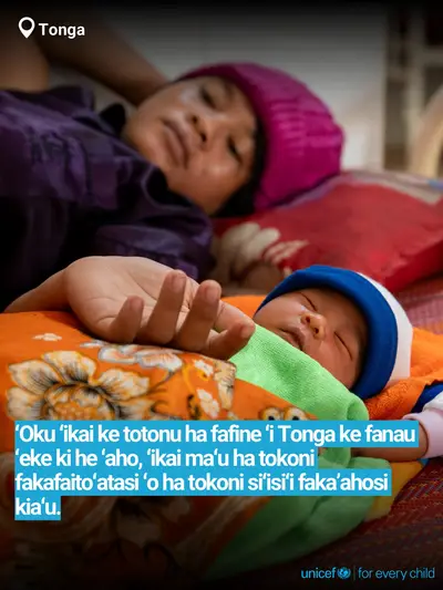 Skilled birth attendance tile for Tonga, Bold number · Tongan