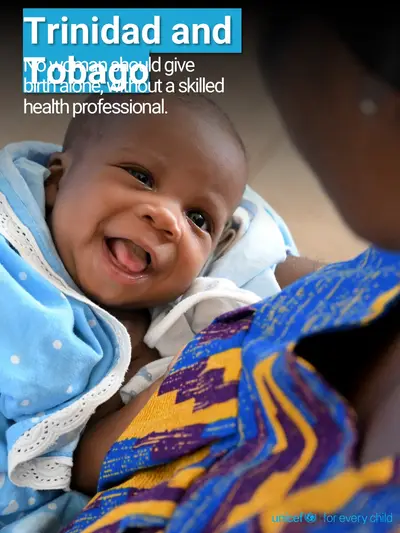 Skilled birth attendance tile for Trinidad and Tobago, Photo · English