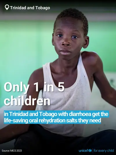 Oral rehydration salts tile for Trinidad and Tobago, Bold number · English