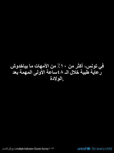 Postnatal care tile for Tunisia, Text only · Arabic