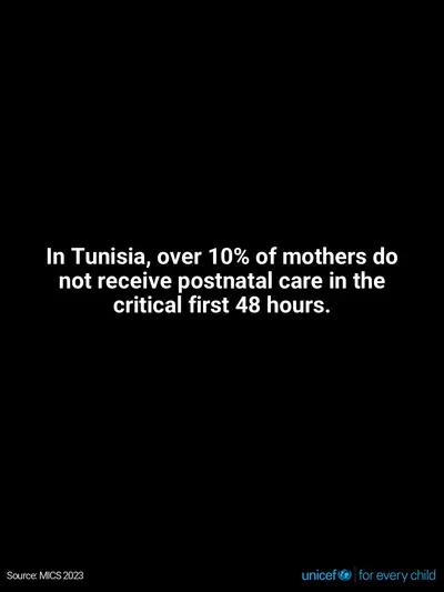 Postnatal care tile for Tunisia, Text only · English