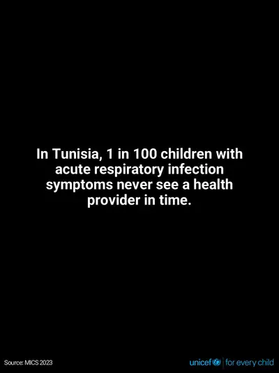 Childhood pneumonia tile for Tunisia, Text only · English