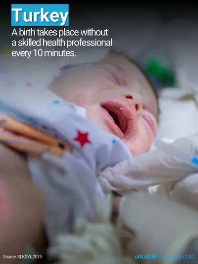 Skilled birth attendance tile for The Republic of Türkiye, Photo · English