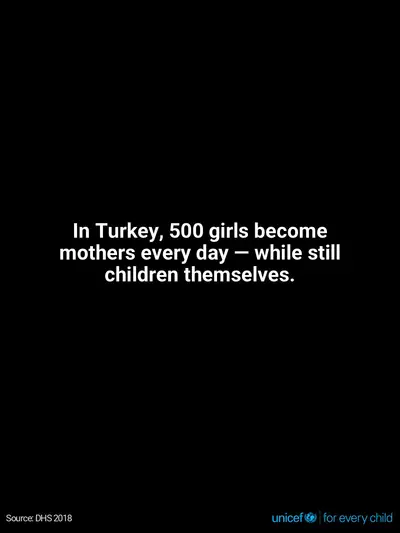 Adolescent motherhood tile for The Republic of Türkiye, Text only · English