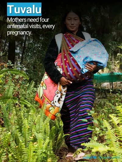Antenatal care tile for Tuvalu, Photo · English