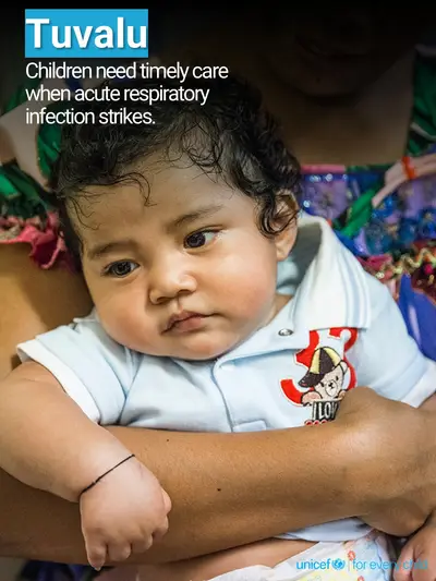 Childhood pneumonia tile for Tuvalu, Photo · English