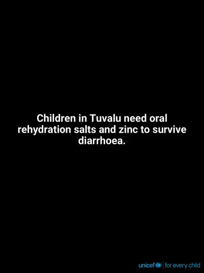 Oral rehydration salts tile for Tuvalu, Text only · English