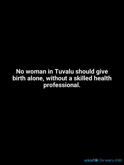 Skilled birth attendance tile for Tuvalu, Text only · English