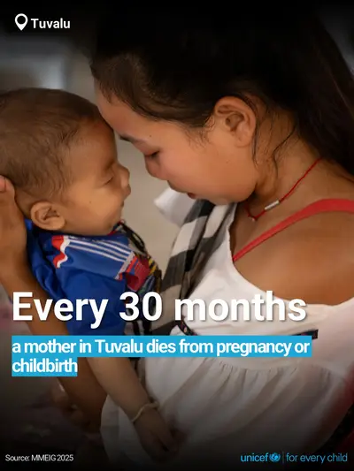Maternal mortality tile for Tuvalu, Bold number · English