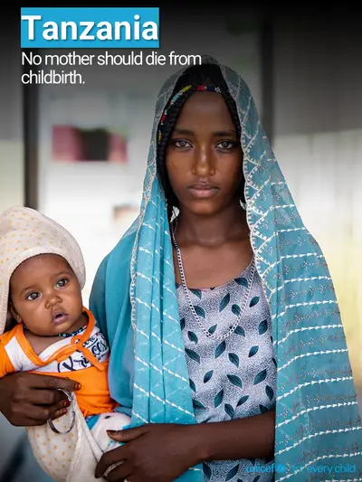 Maternal mortality tile for United Republic of Tanzania, Photo · English