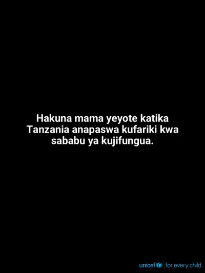 Maternal mortality tile for United Republic of Tanzania, Text only · Swahili