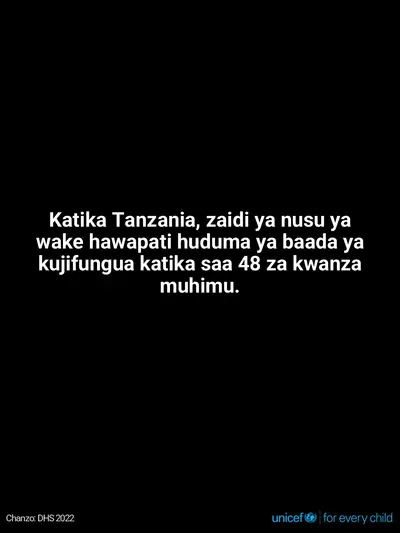 Postnatal care tile for United Republic of Tanzania, Text only · Swahili