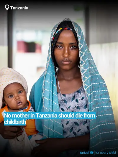 Maternal mortality tile for United Republic of Tanzania, Bold number · English