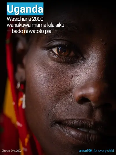 Adolescent motherhood tile for Uganda, Photo · Swahili