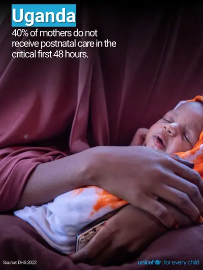 Postnatal care tile for Uganda, Photo · English