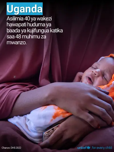 Postnatal care tile for Uganda, Photo · Swahili