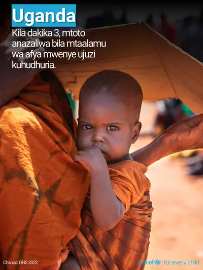 Skilled birth attendance tile for Uganda, Photo · Swahili