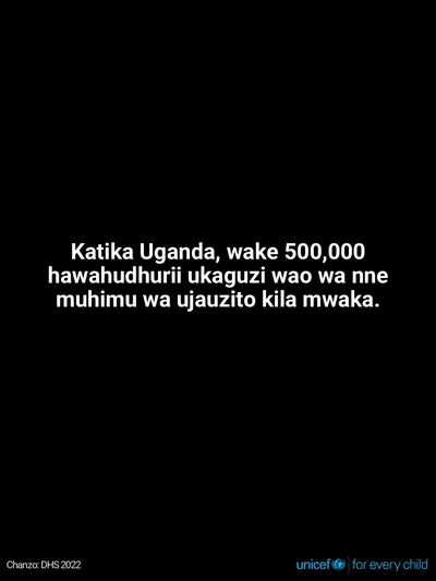 Antenatal care tile for Uganda, Text only · Swahili