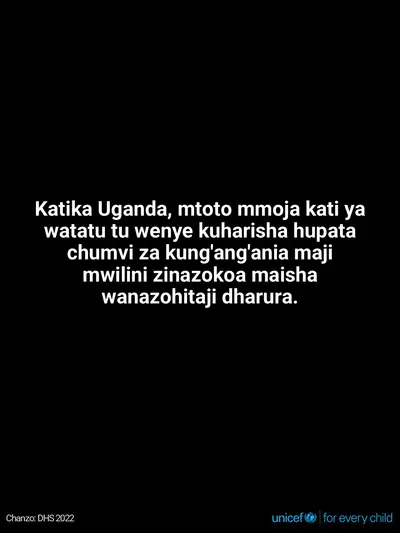 Oral rehydration salts tile for Uganda, Text only · Swahili