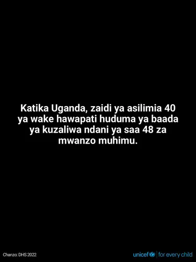 Postnatal care tile for Uganda, Text only · Swahili