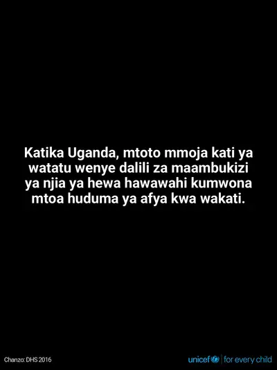 Childhood pneumonia tile for Uganda, Text only · Swahili