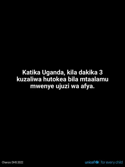 Skilled birth attendance tile for Uganda, Text only · Swahili