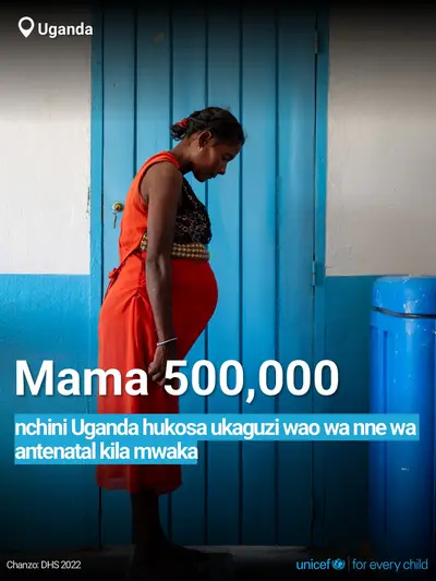 Antenatal care tile for Uganda, Bold number · Swahili