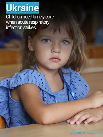 Childhood pneumonia tile for Ukraine, Photo · English