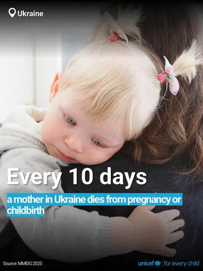 Maternal mortality tile for Ukraine, Bold number · English