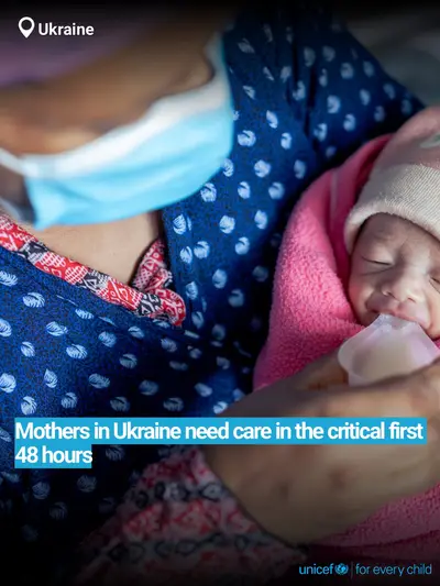 Postnatal care tile for Ukraine, Bold number · English