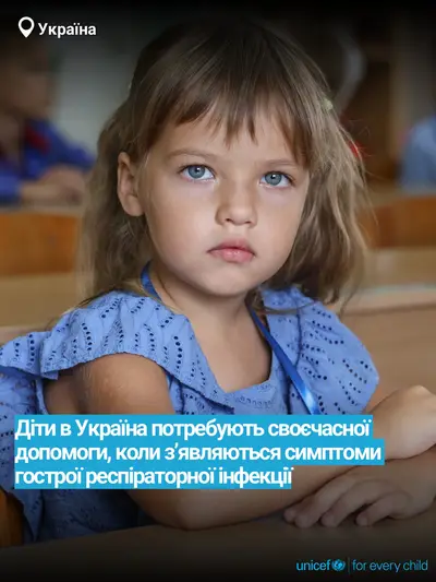 Childhood pneumonia tile for Ukraine, Bold number · Ukrainian