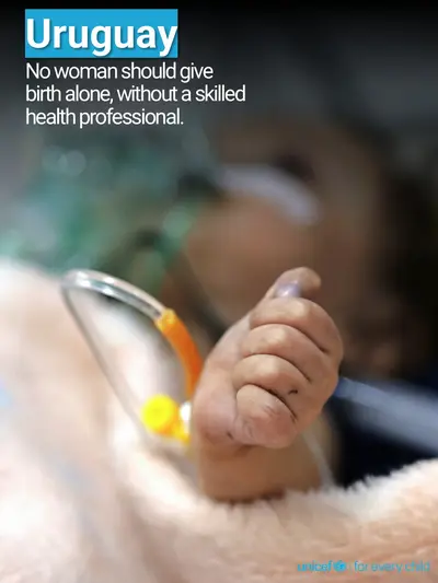 Skilled birth attendance tile for Uruguay, Photo · English
