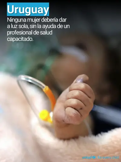 Skilled birth attendance tile for Uruguay, Photo · Spanish