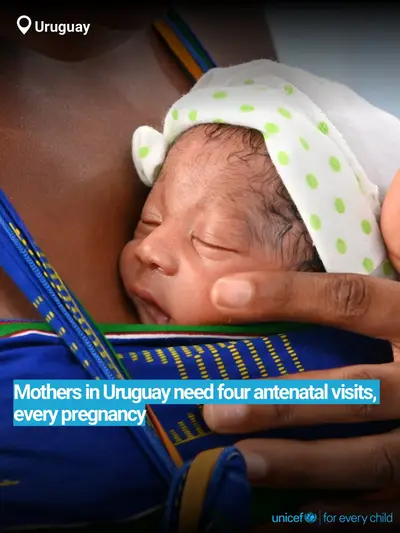 Antenatal care tile for Uruguay, Bold number · English