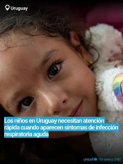 Childhood pneumonia tile for Uruguay, Bold number · Spanish