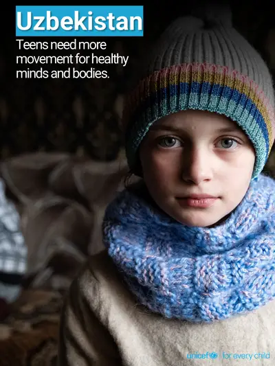 Adolescent physical activity tile for Uzbekistan, Photo · English