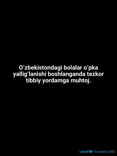Childhood pneumonia tile for Uzbekistan, Text only · Uzbek