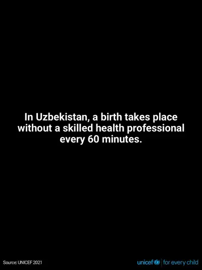 Skilled birth attendance tile for Uzbekistan, Text only · English