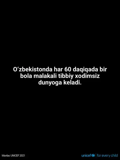 Skilled birth attendance tile for Uzbekistan, Text only · Uzbek