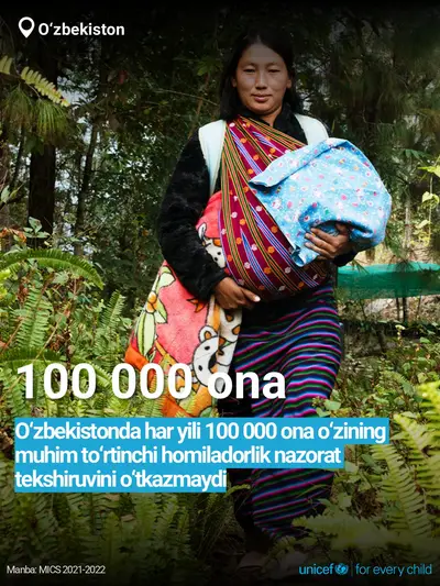 Antenatal care tile for Uzbekistan, Bold number · Uzbek