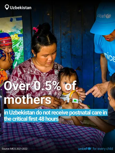 Postnatal care tile for Uzbekistan, Bold number · English